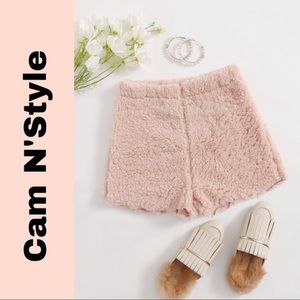 New Pink Plush Pajama Sleep Shorts